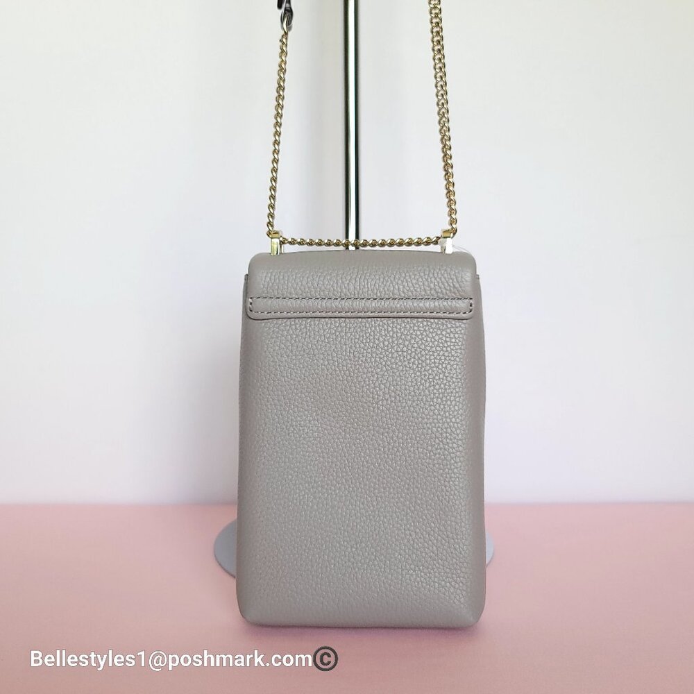 KATE SPADE Bradley North/South Pebbled Leather Phone Crossbody-True Taupe πβ - Picture 9 of 16